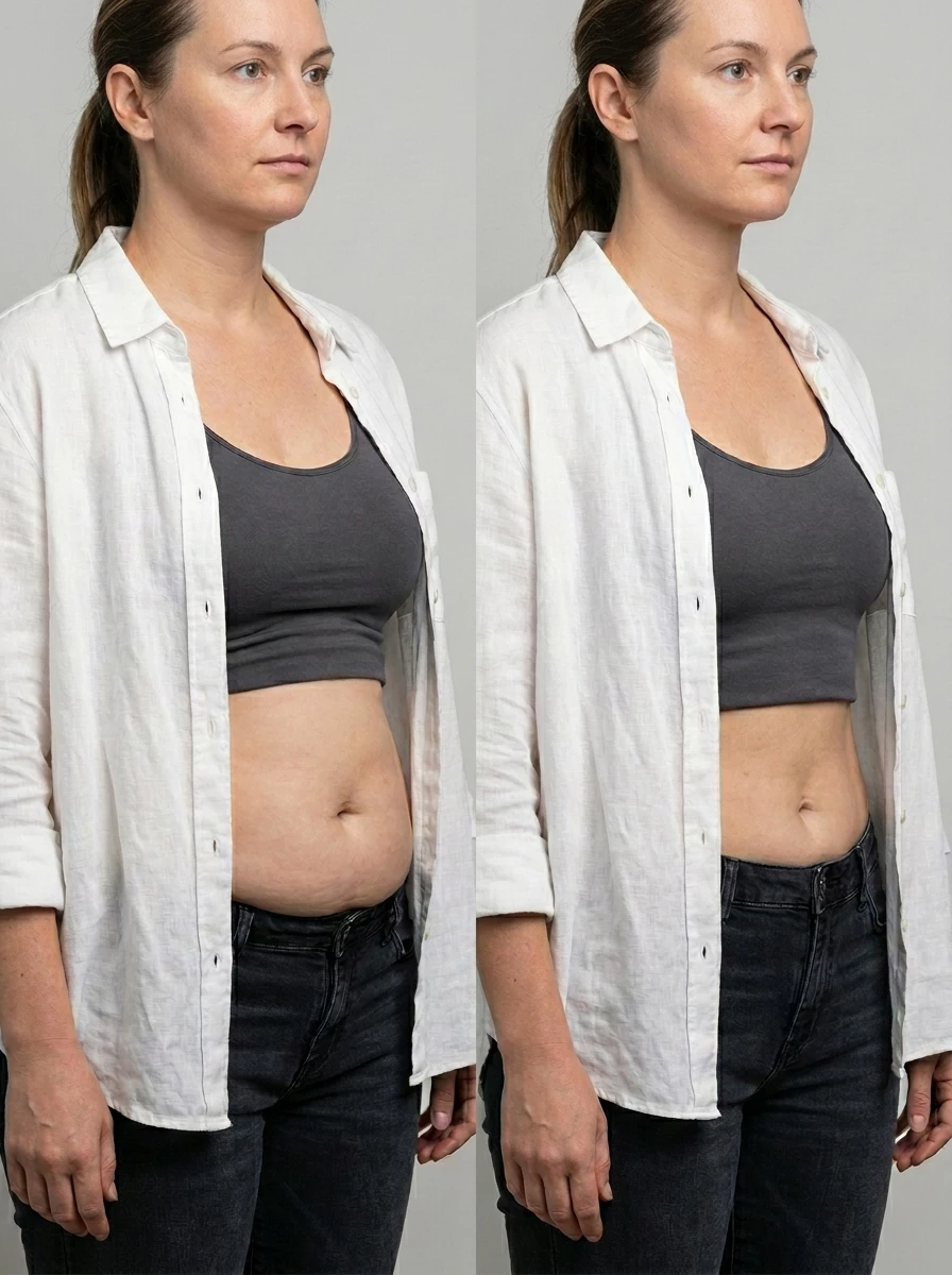Before and after body contouring results